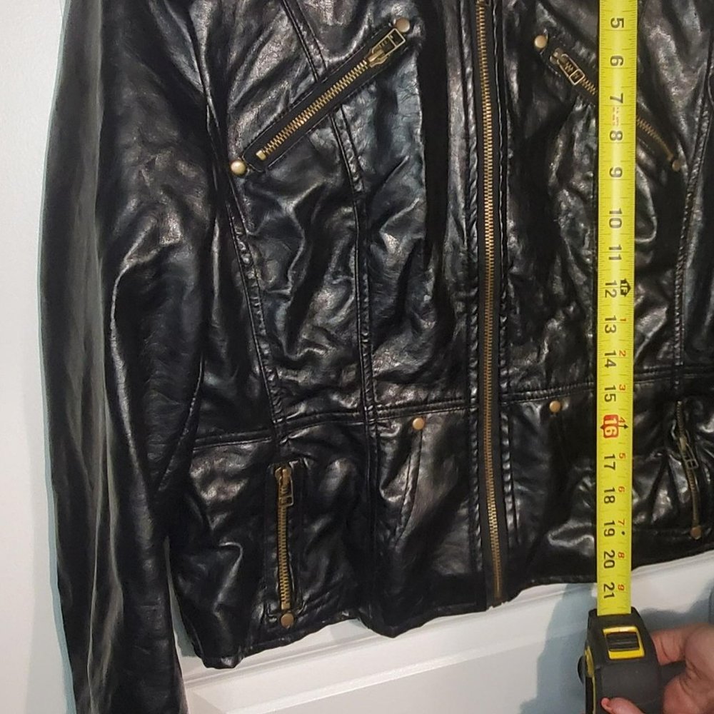 Deb Size Large Sexy Faux Leather Women’s Black Jacket - Picture 2 of 13